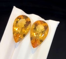 17.01ct Very Beautiful Pair Natural Citrine Gemstone Lotno:muj picture