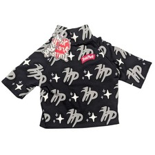 New Hyde Park Puff The Magic Crop Top Sz Medium Black Festival Streetwear Grunge picture