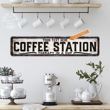 Personalized Coffee Station Sign Kitchen Decor Cafe Shop Corner Bar 104182002075 picture