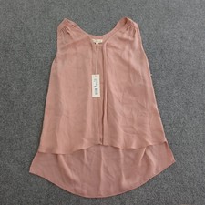 Rebecca Taylor Tank Top Womens 4 Pink Perry Chiffon Scoop Neck Tunic High Low picture