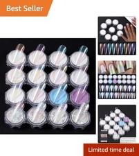 Complete 16-Piece Aurora Nail Powder Kit with Iridescent Glitter for Salon Style picture