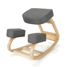 Costway Ergonomic Kneeling Chair Rocking Office Desk Stool Upright Posture Grey picture
