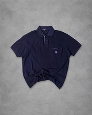 Polo Burberry London Blu Navy Taschino Zip Uomo Taglia XL picture