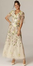 Floral Embroidered Formal Party Maxi Dress - AW Bridal - Size 12 - NWT picture