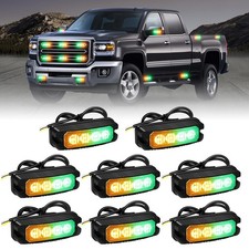 XRIDONSEN 8PCS Sync Truck Grill Strobe Lights 32 LED Amber Green Emergency Light picture