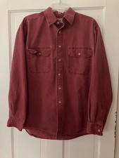 Vintage LL Bean Red Button Down Mens 100% Cotton Size Medium picture