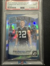 2017 Panini Donruss Optic Christian McCaffrey #168 Rated Rookie Holo PSA 9 picture