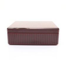 Hermès Facettes H Ruban Watch Box Lacquer Wood Velvet Red Brown H311751M 01 picture