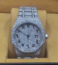 AP Style Iced Out Moissanite Watch With Arabic Numerals picture