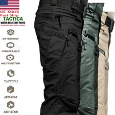 Men's Work Combat Cargo Tactical Pants Waterproof Hiking Casual Outdoor Trousers picture