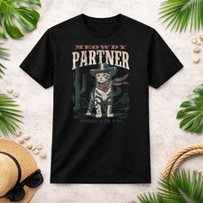 Meowdy Partner Cowboy Cat Vintage T-Shirt picture