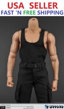 1/6 Black Vest Combat Pants Belt Set For 1/6 Muscular Male Figure Doll Hot Toys picture