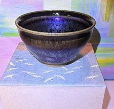 Chinese Jian Ware Teacup Blue Gold Iridescent Glaze Cao Li Zhen Porcelain China picture