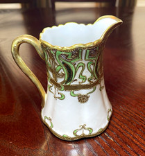 Antique Nippon Hand-Painted Creamer Gilded Moriage picture