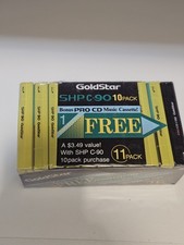 Vintage GoldStar SHP 90 Blank Audio Cassette Tapes Sealed 11 Pack Brick NOS 90's picture