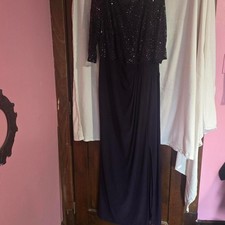 Alex Evenings Sequin Evening Dress Size 18W Purple Long Formal Gown picture