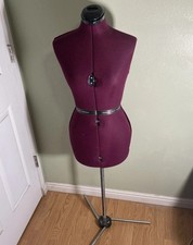 VTG Dritz My Double Adjustable Dress Form Burgundy Mannequin Stand AS IS Read picture