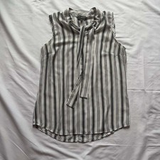 The Limited Black And White Striped Sleeveless Blouse picture