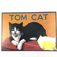 Vintage 1930s Tom Cat Lemon Crate Label Orosi Foothill Citrus Association Litho picture