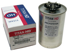 Titan HD PRCFD7010A HVAC Round Run Capacitor 70/10 MFD/UF 440 Volts USA MADE picture