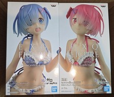 2 Banpresto Re:Zero Starting Life In Another World Exq Figure - Ram And Rem RARE picture