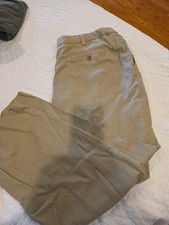 Lanesboro Khaki Pants Men's 44x30 Black Iron Free Expandable Waist Flat Front picture