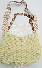 Straw Handbags Purses Crossbody Pocketbook BagTote Bags with Chain picture
