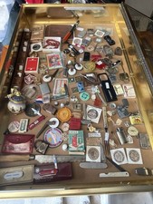 Estate Junk Drawer Lot Vintage Knife, Pins, Jewelry, Knick-Knacks, Lighters picture