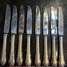 8 Piece Lunt Modern Provencial Sterling Silver Hollow Handle French Knife Set 8 picture