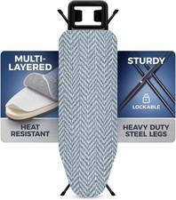 Full Size Ironing Board Heavy Duty Adjustable Height Iron Rest Folding 43