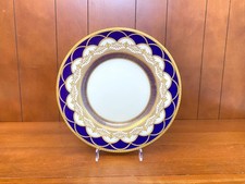 Minton for Tiffany & Co Cobalt Blue Gold Gilt Dinner Plate, Neoclassical, mint picture
