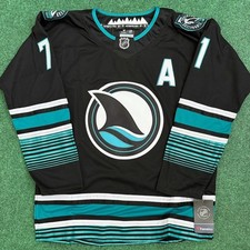 Macklin Celebrini Sharks Black Alternate Jersey Adult Size S picture