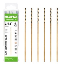 HLOFIZI 7/64 x 6 Inch Extra Long Drill Bits (6 Pack), Aircraft 7/64