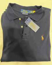 Polo Ralph Lauren Mens Custom Slim Fit Navy Short Sleeve Polo Shirt Size M picture