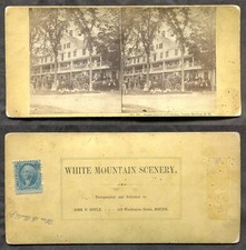 USA Center Harbor NH 1870s-80s Senter House Stage Coaches Soule Stereoview Photo picture