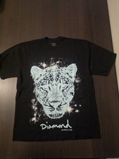 Unreleased Diamond Supply Co. Black/Mint Leopard Graphic Print T-Shirt Sz Large  picture