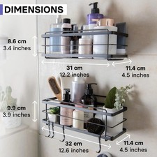 2-Pack Large Adhesive Shower Organizer, Large Shower Caddy, No Drill - 2 pack picture
