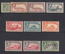 Gibraltar 1938-51 sg121-127b Part Set Of 10 With Shades To 1s Mint Hinged B134 picture
