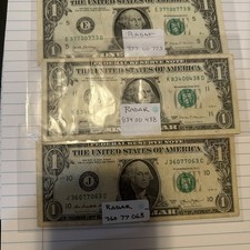 3 X Radar Palindrome Notes, Fancy Serial Number picture