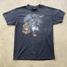 Vintage 1992 Harley-Davidson 3D Emblem Wolf T-Shirt Black Men’s Size Large picture