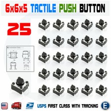 25Pcs 6x6x5mm PCB Momentary Tactile Tact Push Button Switch 4 Pin DIP Micro picture