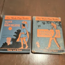 1934 Work-Play Books Lot of 2 Gates Huber Kate Seredy Vintage School Readers picture