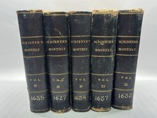 SCRIBNER'S MONTHLY Lot of 5 Bound Vol, Conducted by J.G. Holland,Illustrated picture
