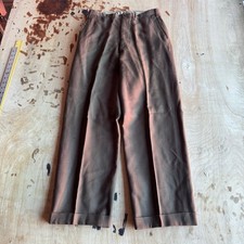 1940s 50s True Vintage Drop Loop Men's Brown Wide Leg Trouser Pants 28X27 picture