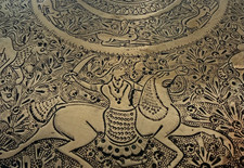 Stunning Antique Islamic Mid East Qajar Persian Style Hunting Tray picture