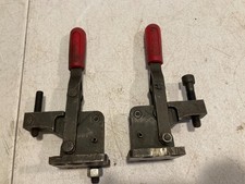 Pair Vintage DE-STA-CO 516 Hold Down Toggle Clamps Red Handle Workholding picture