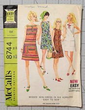 Vintage 1967 McCall's Misses Sewing Pattern 8744 Size 14 