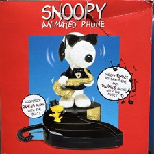 VTG 2000 Peanuts 50th Anniversary Snoopy Animated Phone Saxophone Jazz Music picture