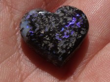 12.80 Ct. Very Rare Mexican Leopard Opal Heart Cabochon with blue flash picture