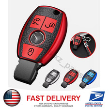 1Pcs Leather Key Cover Case Car Shell &Fob Holder Accessories For Mercedes Benz picture